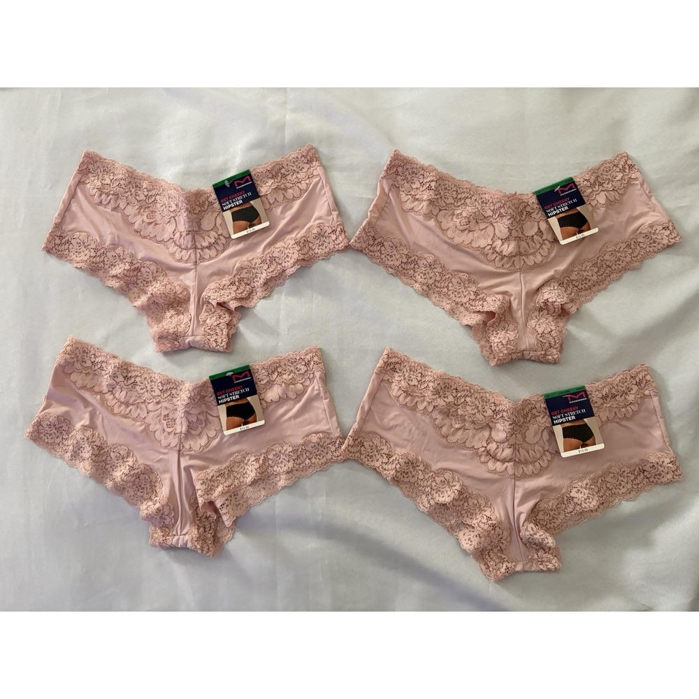NEW Maidenform Sexy Must Haves Luxurious Lace Hipster Panty 4 Pair 40823 Large
